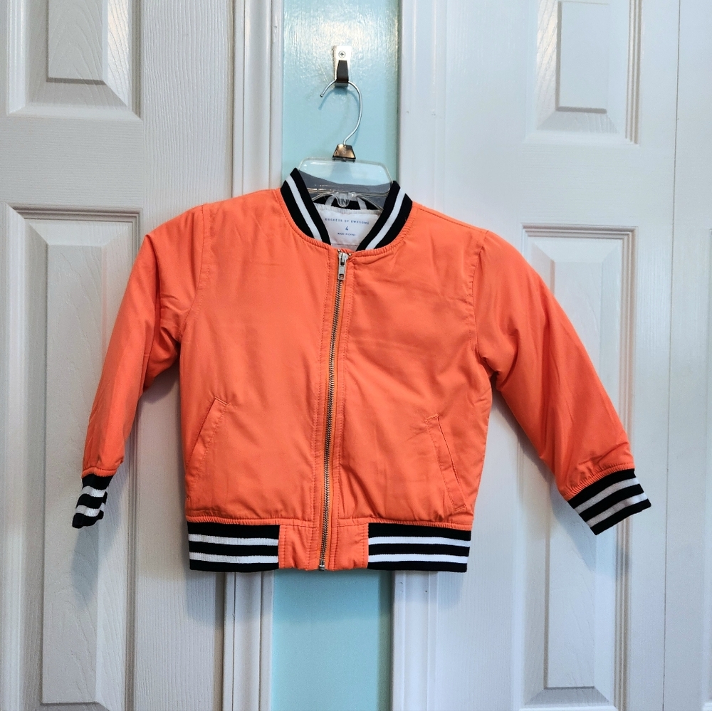 NWT ROCKETS OF AWESOME Orange Bomber Jacket